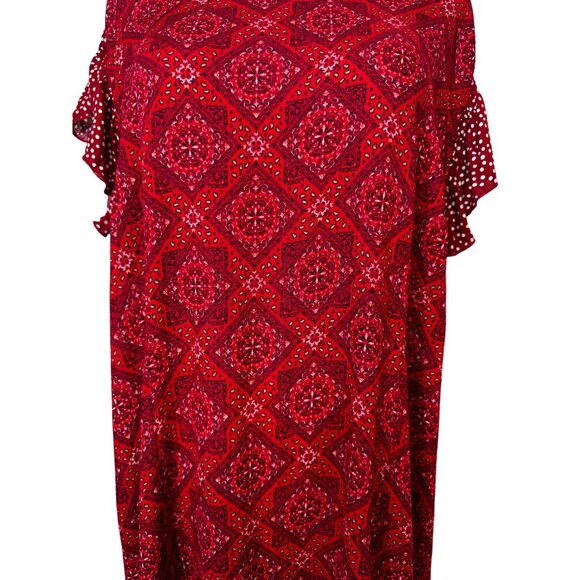 NWT Cider Plus 2XL Round Neckline Pasley Patched Eyelet Maxi Dress Curve Styling - Picture 12 of 12